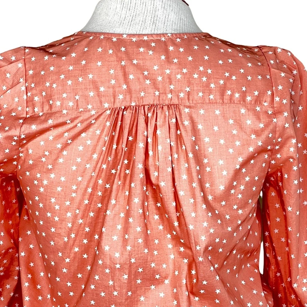 Madewell Wrap Blouse With Star Print & 3/4 Sleeves NWT SIZE XXS But Over…